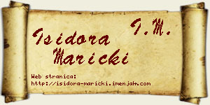 Isidora Maricki vizit kartica